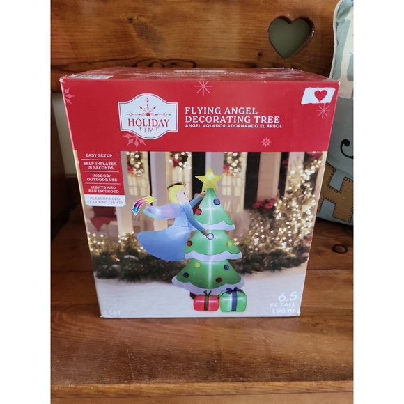 Holiday Time Flying Angel Decorating Tree Inflatable, 6.5FT Christmas Lights Up - Picture 5 of 8